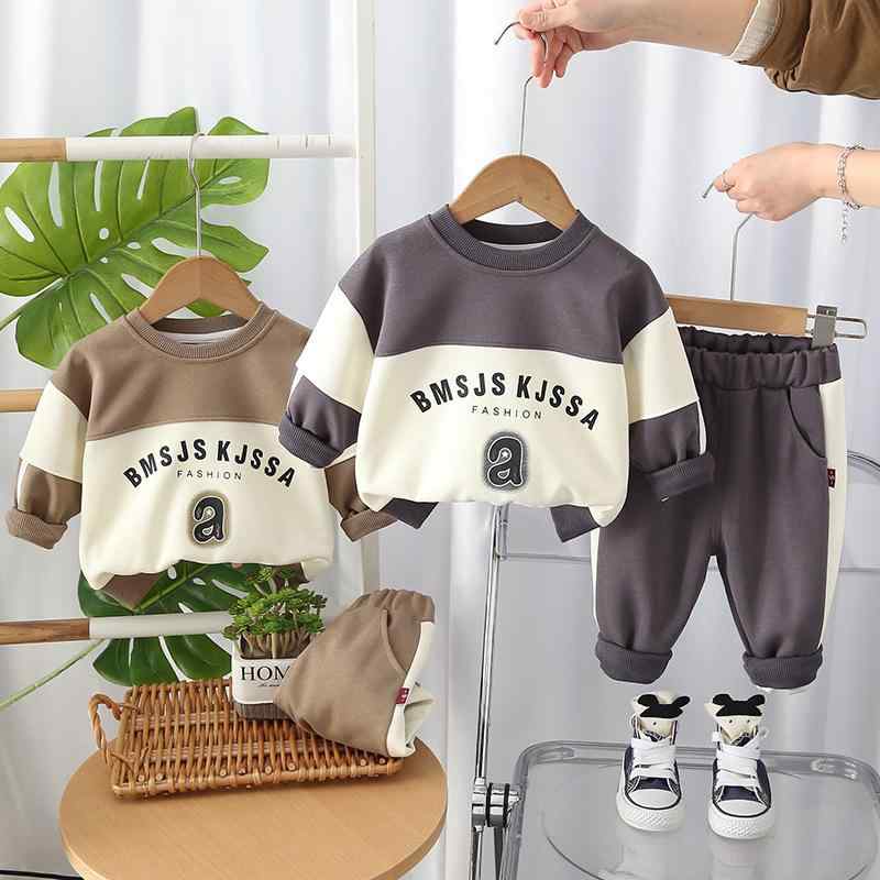 キッズ 男の子 ベビー セットアップ スウェット 上下セット 長袖 長ズボン 文字柄 切り替え バイカラー..