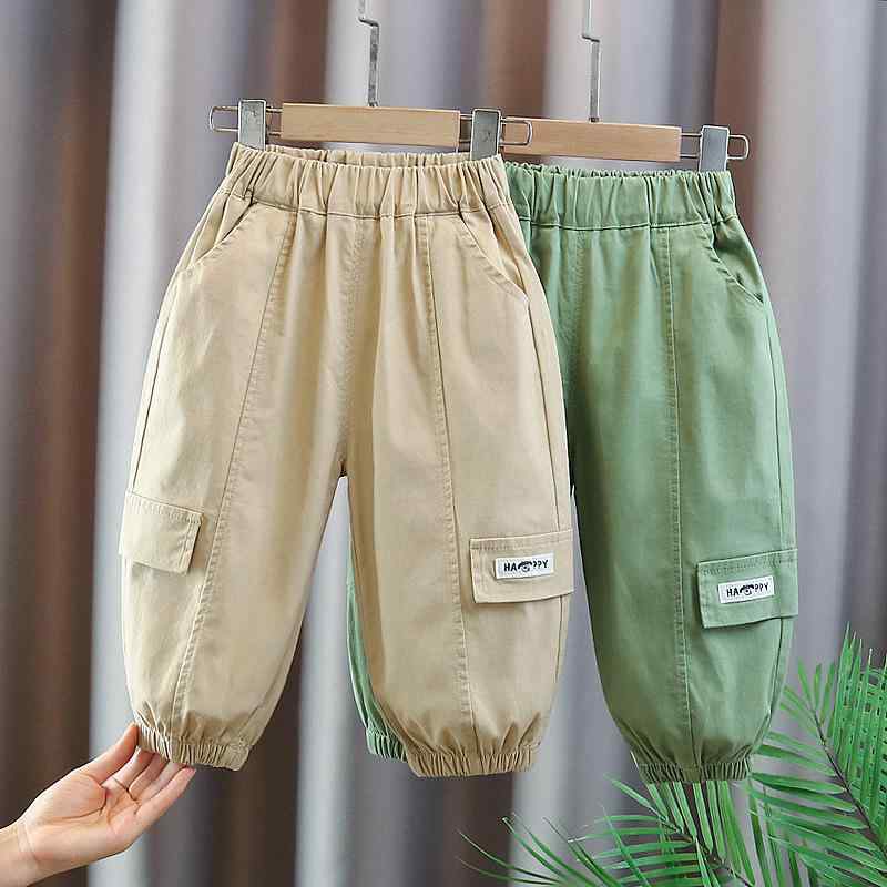 パンツ 男の子 キッズ ベビー 幼児 春秋 カーゴパンツ ポケット付き 綿 コットン ロング丈 ウエストゴ..