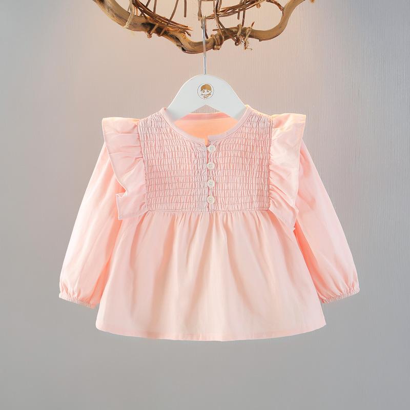 アウター 女の子 ベビー 女児 おしゃれ プリンセス風 長袖 春秋 綿100% 無地 ピンク系 イエロー 通園 ..
