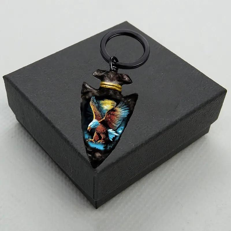 キーホルダー イーグル 鷲 翼 矢 アロー 動物モチーフ メタル 高級感 キーリング チャーム クリスマス ギフト 誕生日 プレゼント(x2)