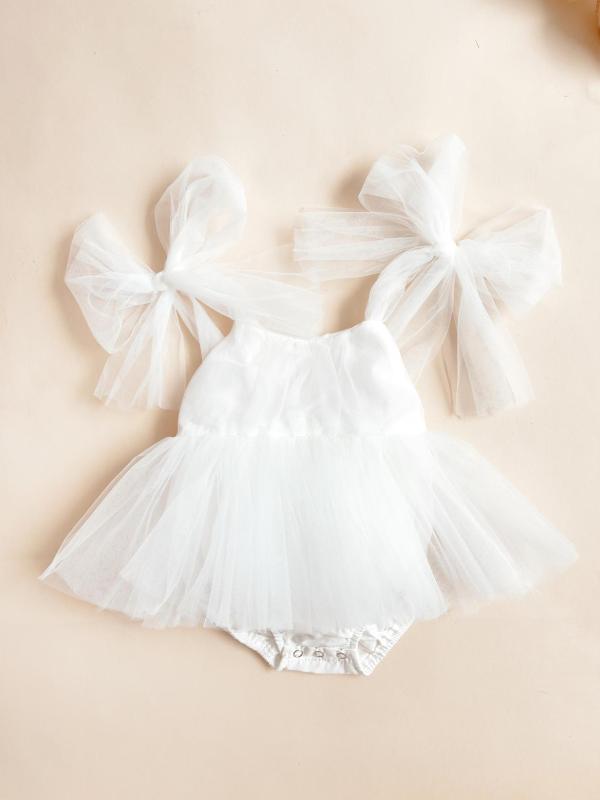 ロンパース ベビー 女の子 ノースリーブ チュール スカート かわいい おしゃれ コットン 薄手 プリンセス風 カバーオール ボディスーツ 100日祝い 誕生日 ハーフバースデー 記念日 撮影用 お出かけ 春夏 ホワイト ピンク