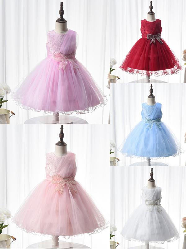 ワンピース ベビー 女の子 かわいい 誕生日 セレモニードレス ノースリーブ リボン チュール プリンセ..