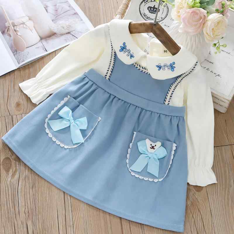 ワンピース 女の子 ベビー キッズ フェイクレイヤード ニット チェック柄 切り替え 長袖 綿混 プリンセ..