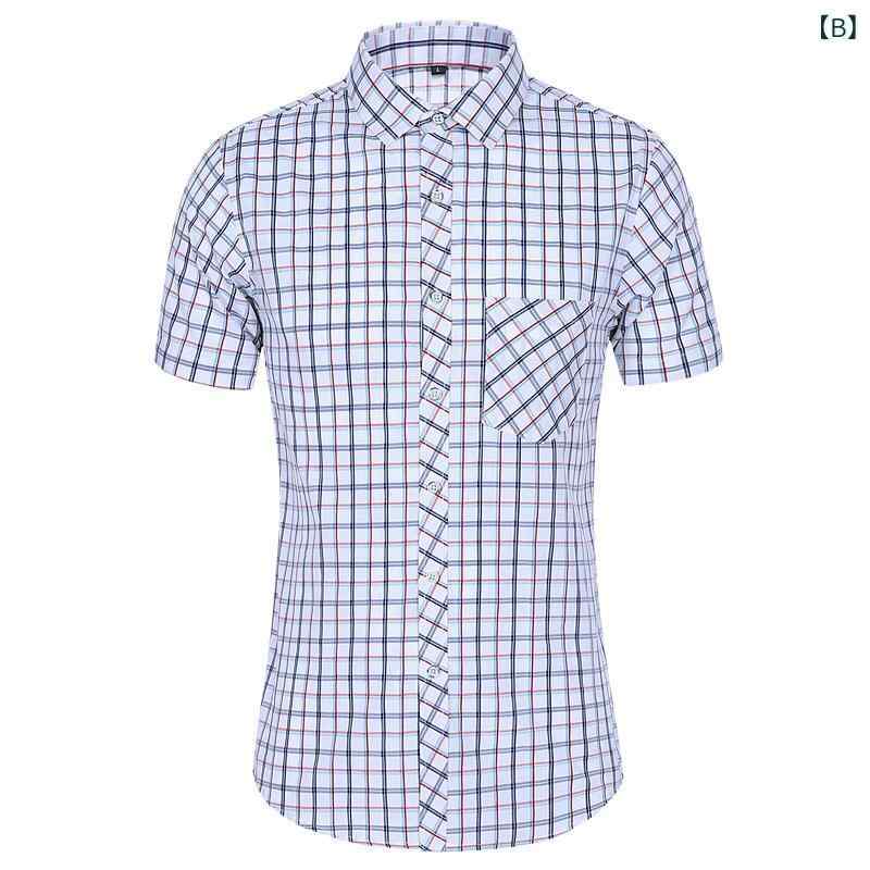 シャツ メンズ 男性用 半袖 チェック柄 麻 リネン 薄手 ゆったり ルーズフィット オープンカラー ウォッシャブル アイロン不要 おしゃれ トレンド 普段使い トップス