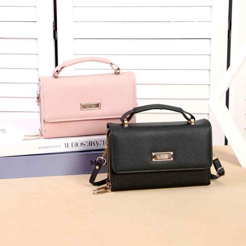 スマホポーチ レディース 財布 ウォレット ミニショルダーバッグ 斜めがけ 携帯ケース PUレザー フラップ開閉 横型 スクエア コンパクト 多収納 シンプル おしゃれ 普段使い デイリー お出かけ 黒 赤 ピンク