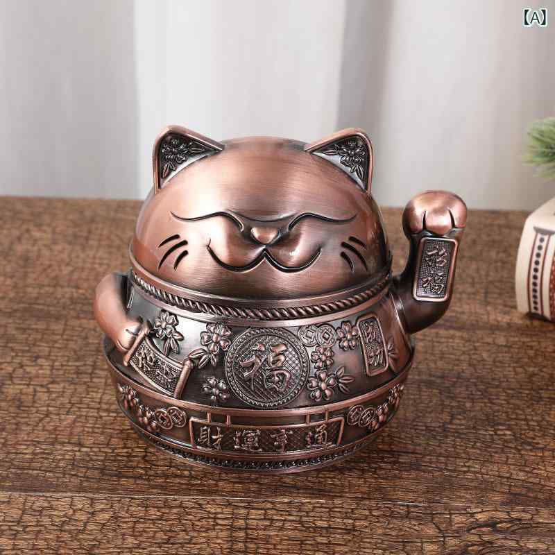 灰皿 招き猫 かわいい おしゃれ クリエイティブ 灰飛び防止 インテリア 置物 自宅 オフィス 卓上用 合..