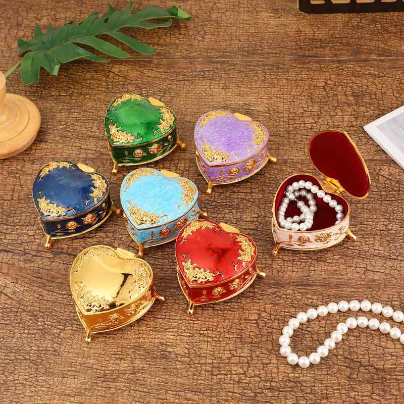 ジュエリーボックス 亜鉛合金製 ライトラグジュアリー 蓋つき ハート形 欧風 アクセサリーケース 小物..