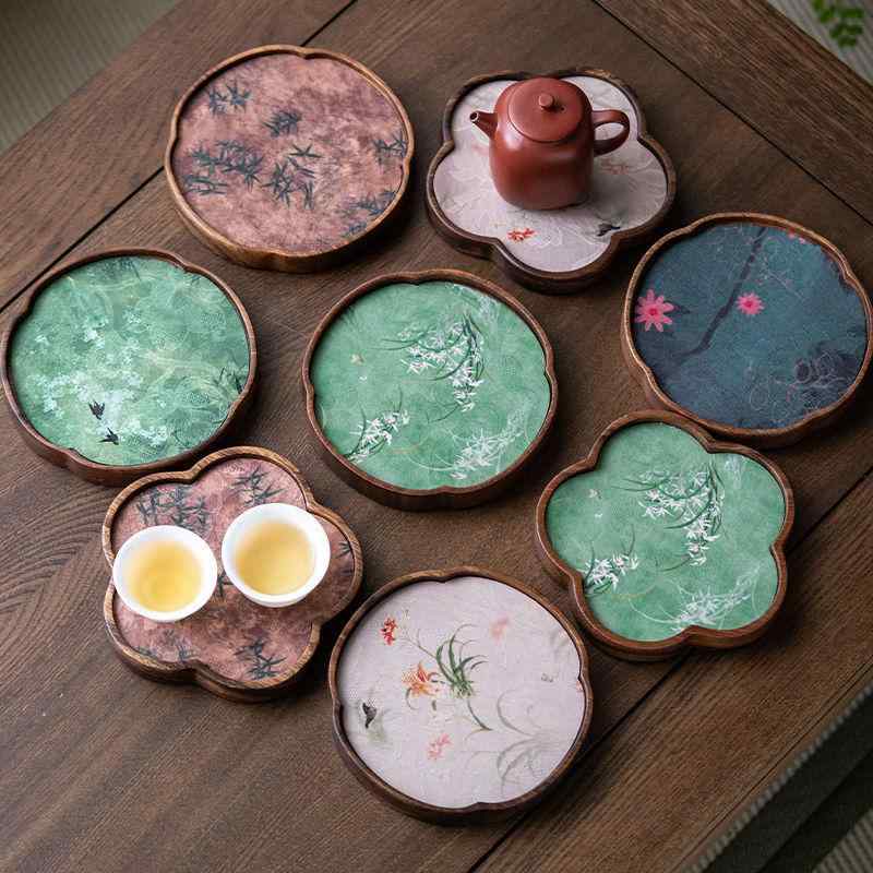 茶盤 ウォールナット材 製 壺承 茶�