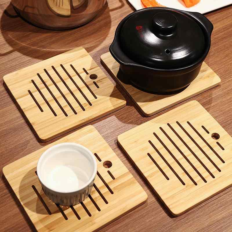 コースター 鍋敷き ランチョンマット 竹製 天然竹材 おしゃれ シンプル モダン 家庭用 来客用 無地 円形 四角形 耐熱 防熱