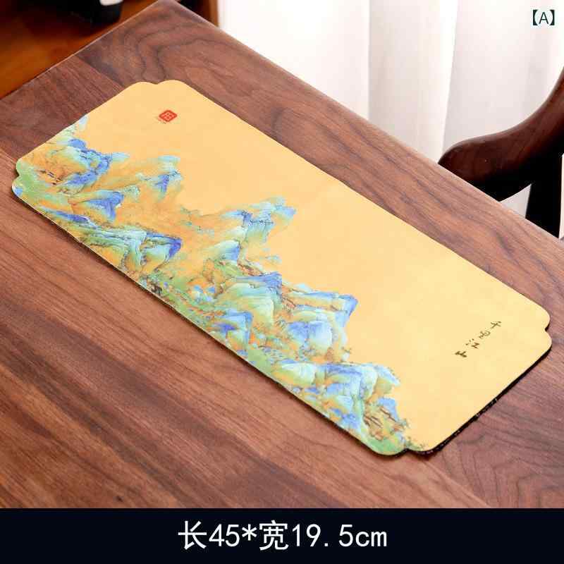 茶席 新中式スタイル 中国風デザイン モダン 布製 ミニ 乾泡式 茶巾 厚手 断熱マット 功夫茶具 急須 茶盤用(x2)