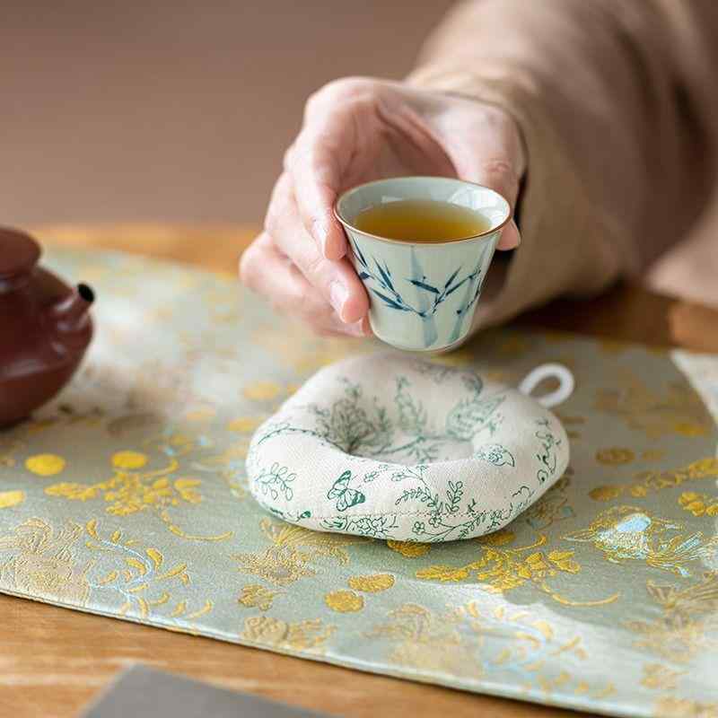 ティーマット 中国風 禅 和モダン 布製 中綿入り キルティング 厚手 断熱 耐熱 ポットマット カップマ..