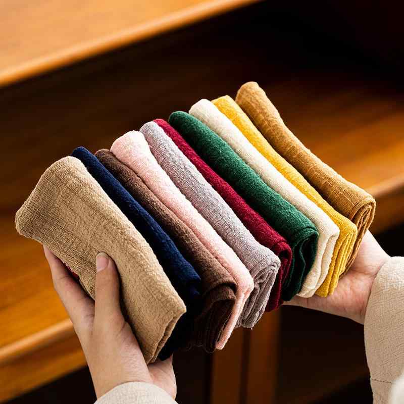 茶巾 ふきん 綿麻 吸水 速乾 厚手 和風 茶器拭き 茶卓布 大判 シンプル 無地 高級感 コットンリネン 正方形 禅スタイル 茶マット