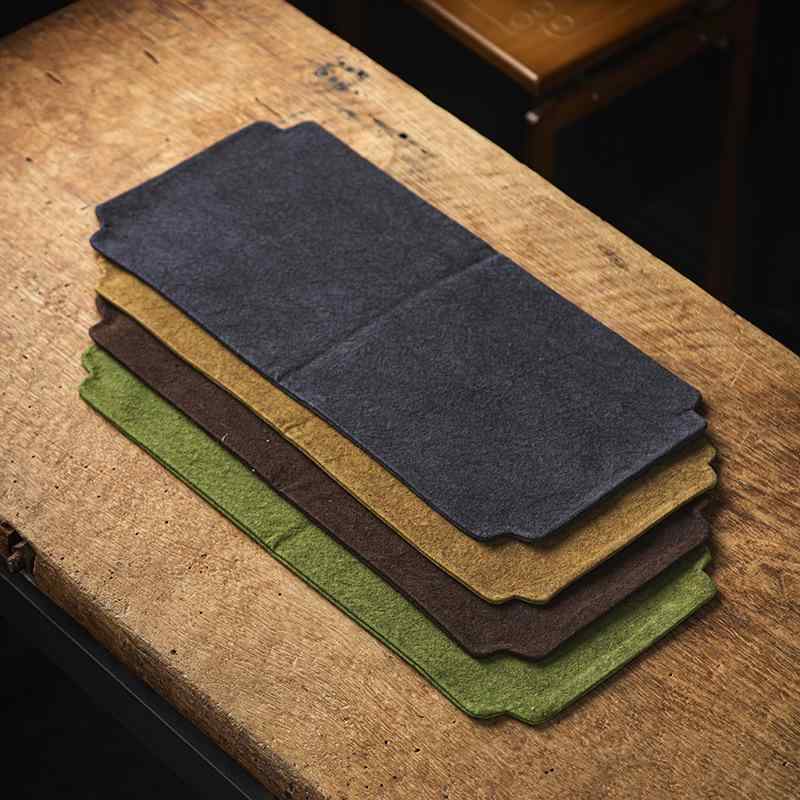 茶席 無地 吸水速乾 長方形 テーブルランナー 茶敷きマット モダン中華風 和モダン 禅意 布製 ファブリック 茶道 ティータイム おもてなし おしゃれ