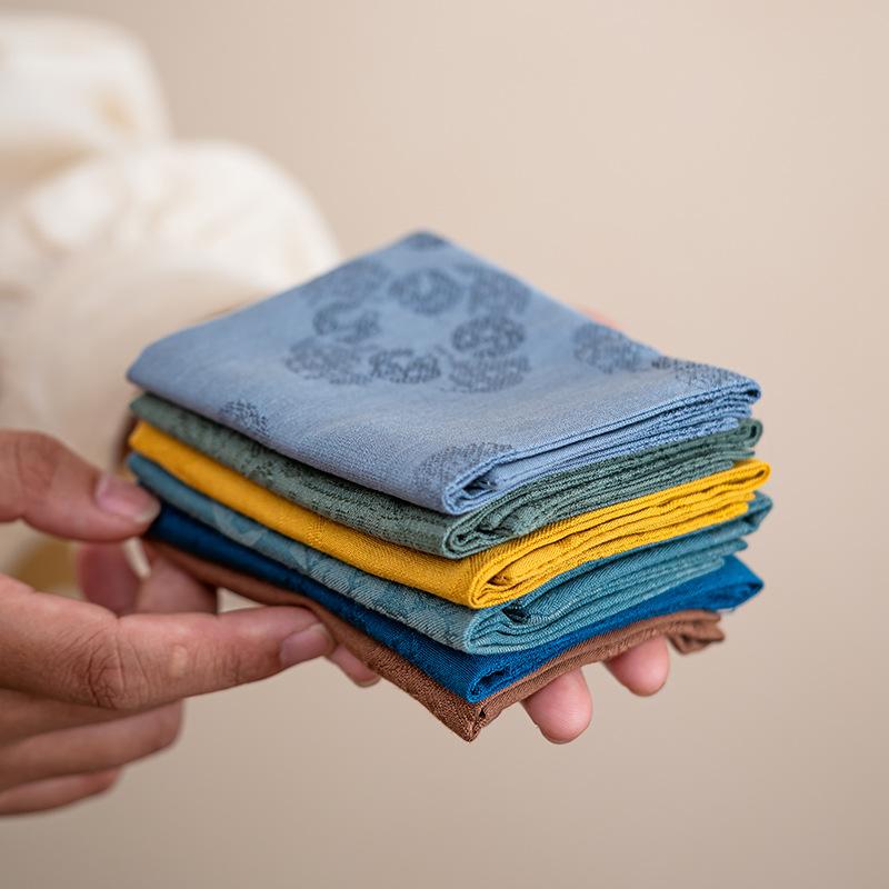 茶巾 ジャカード織り 紋様柄 綿麻 コットンリネン 吸水性 速乾性 ふきん ティーマット 茶道 茶器お手入れ 養壺巾 毛羽立ちにくい 新中式 モダン おしゃれ 普段使い おもてなし