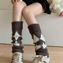 レッグウォーマー レディース 秋冬 ウール ニット 菱形柄 グレー くしゅくしゅ ミドル丈 防寒 あったか デイリーユース カジュアルスタイル 暖かい 厚手 ライトグレー ダークグレー