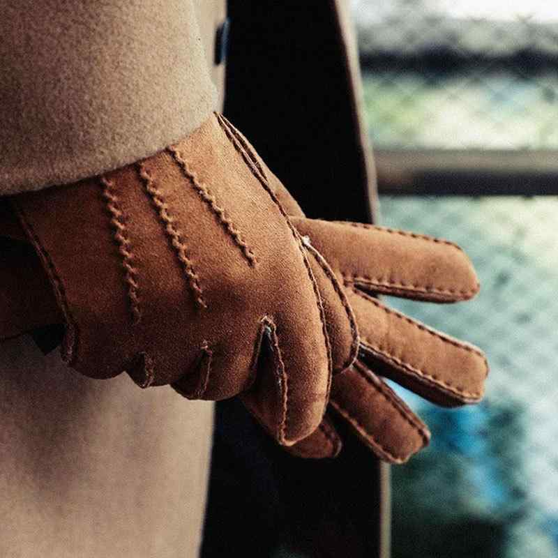 手袋 男女兼用 羊革ムートン一体型 レザー グローブ 厚手 防寒 温かい アウトドア バイク用 ライディン..