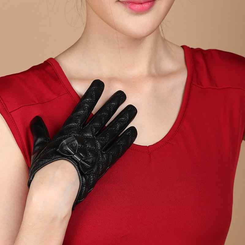 手袋 レディース 女性用 山羊革 本革 レザー 薄手 指あり 防風 防寒 保温 暖かい タッチパネル対応 ス..