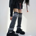 ソックスカバー レディース 秋冬 レトロ 北欧 ヴィンテージ フェアアイル柄 ジャカード ニット アクリル あったか 保温 ルーズ レッグウォーマー 足元カバー(x2)