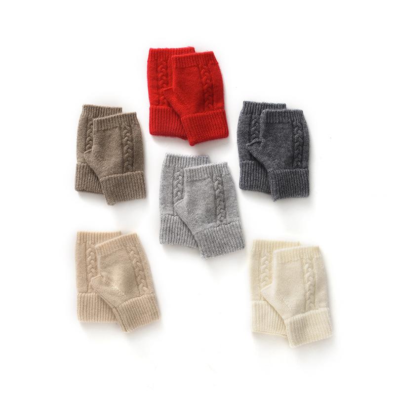 楽天花りぼん手袋 レディース カシミヤ ウール 肉厚 ハーフフィンガー 指なし ニット 防寒 暖かい 保温 柔らかな肌触り 秋冬 カジュアル 通勤 普段使い グローブ