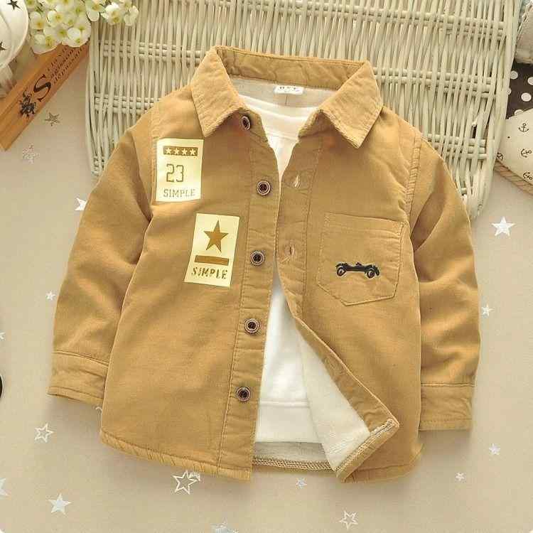 シャツ 男の子用 ジュニア 裏起毛 厚手 冬物 長袖 保温 暖かい 襟付き 無地 キャンディカラー カラフル..