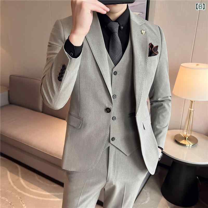 スーツ メンズ 春夏 無地 カジュアル ビジネス フォーマル セットアップ ジャケット スラックス スリムフィット 大きいサイズ アセテート混紡 ブラック ブルー グレー 結婚式 通勤 オフィス