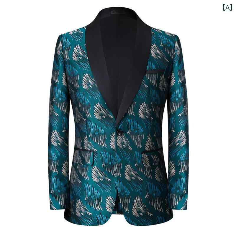 ジャケット メンズ 韓国風 スリムフィット テーラード シングルブレスト 一つボタン ポリエステル混紡 舞台 発表会 イベント 司会 結婚式 二次会 パーティー 宴会 フォーマル セレモニー ビジネス 通勤 カジュアル 普段使い