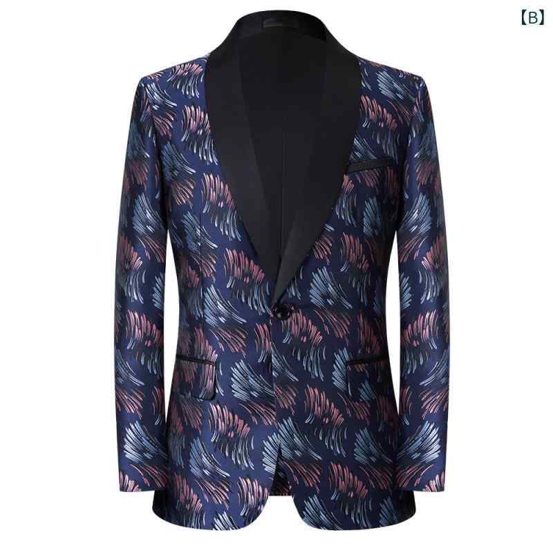 ジャケット メンズ 韓国風 スリムフィット テーラード シングルブレスト 一つボタン ポリエステル混紡 舞台 発表会 イベント 司会 結婚式 二次会 パーティー 宴会 フォーマル セレモニー ビジネス 通勤 カジュアル 普段使い