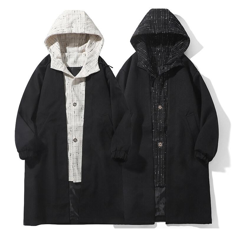 コート メンズ ロング丈 フェイクレイヤード ゆったり オーバーサイズ コーデュロイ リネン混 綿 カジ..