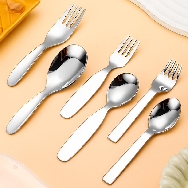 カトラリーセット 子供用 ベビー キッズ 304 316 ステンレス製 離乳食スプーン フォーク 平底 スープ用..