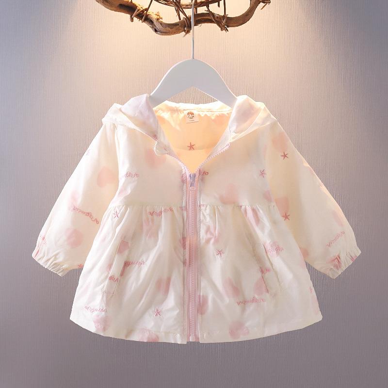 アウター 女の子 ベビー キッズ 子供 幼児 ジャケット コート ジャンパー 春 フード付き ジップアップ ..