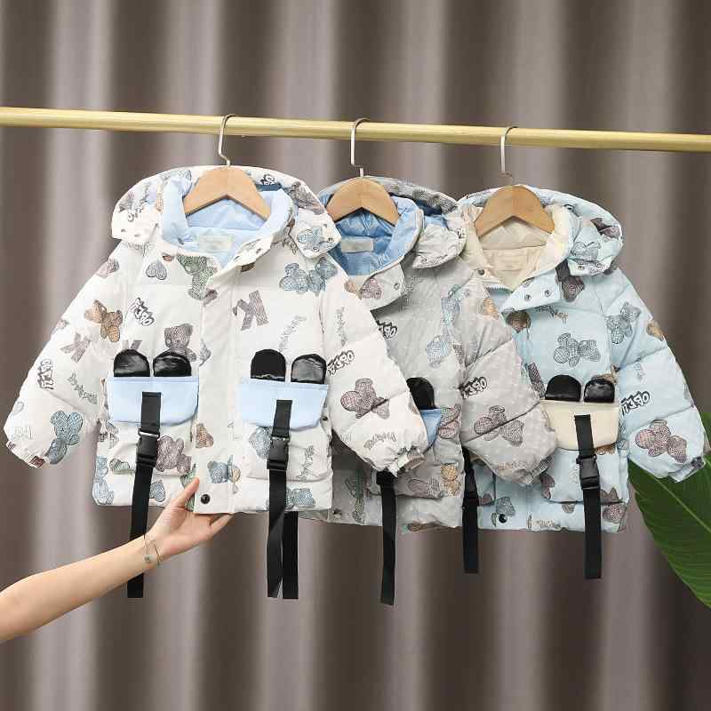 アウター キッズ 男の子 女の子 冬物 裏ボア 裏起毛 厚手 キャラクター 総柄 おしゃれ フード付き ジッ..