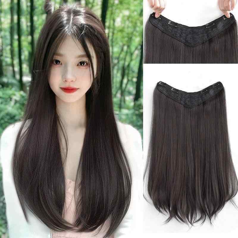 エクステ レディース 女性用 U字 ワンタッチ ロングヘア 微カール ゆるふわ 内巻き シームレス 跡なし ..