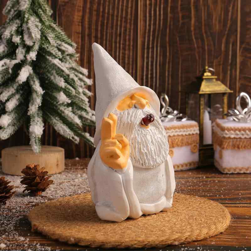 ガーデンオーナメント ハサミ手 白ひげノーム 小人 喫煙 立ち姿 樹脂製 インテリア オブジェ かわいい ..