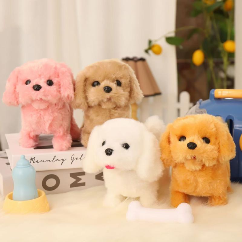 おもちゃ キッズ 子供用 電動 電子ペット テディ 子犬 ぬいぐるみ リアル 本物そっくり 鳴き声 歩行 しっぽ振り かわいい 室内遊び 知育玩具 プレゼント