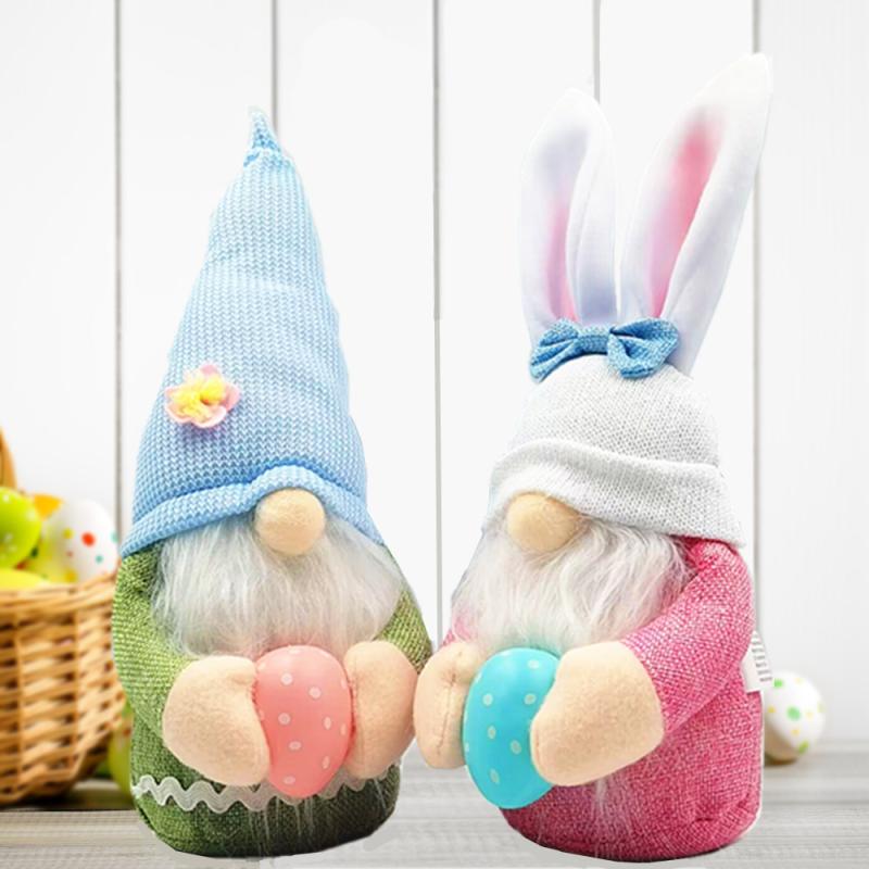 ぬいぐるみ イースター うさぎ 耳付き ドール マスコット キャラクター 置物 オブジェ インテリア 布製..