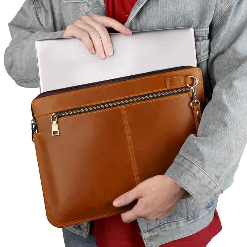 PCケース 男女兼用 MacBook Pro 15インチ対応 本革 牛革 クレイジーホースレザー 保護カバー ビジネス ブリーフケース 耐摩耗性 ブラウン ブラック コーヒー