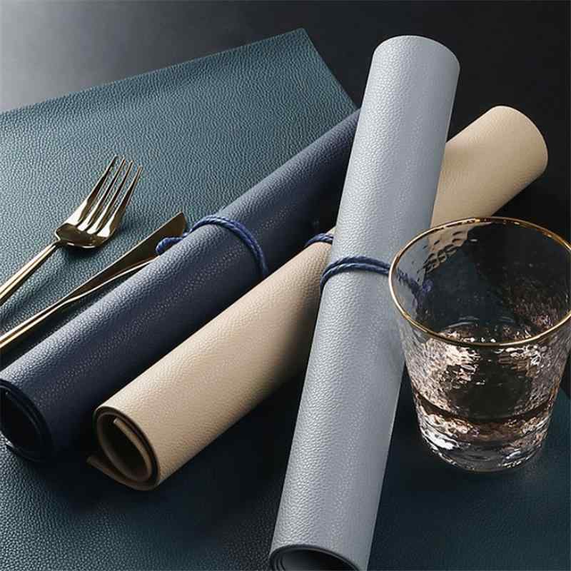 ランチョンマット PUレザー 合皮 ラグジュアリー 高級感 おしゃれ 家庭用 ダイニング 食卓マット 耐熱 防水 防汚 撥水 お手入れ簡単 滑り止め スクエア 多色展開(x2)