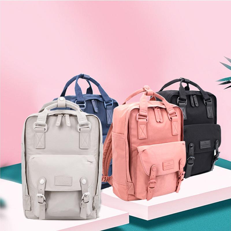 リュックサック 男女兼用 ユニセックス レディース ナイロン 防水 無地 韓国風 マカロン ドーナツ型 バ..