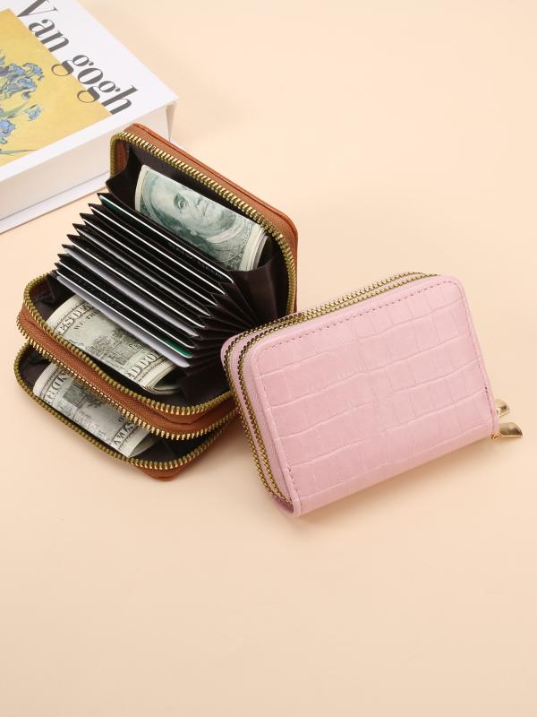 小銭入れ レディース スキミング防止 RFID クロコダイル柄 ダブルファスナー ミニ財布 カード入れ コイ..