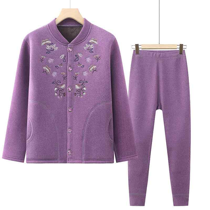 インナーウェア レディース シニア 高齢者 おばあちゃん ママ 女性用 保温肌着 厚手 裏起毛 上下セット..