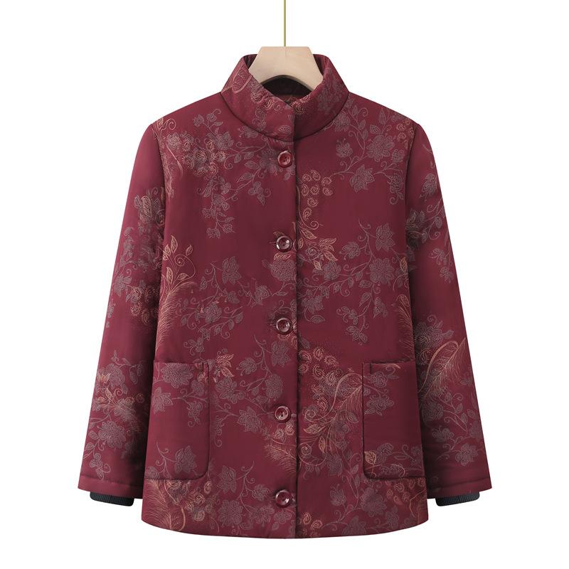 中綿コート レディース シニア ミセス 秋冬 暖かい 裏ボア 厚手 保温 ポリエステル ゆったり スタンドカラー カジュアル きれいめ アウター