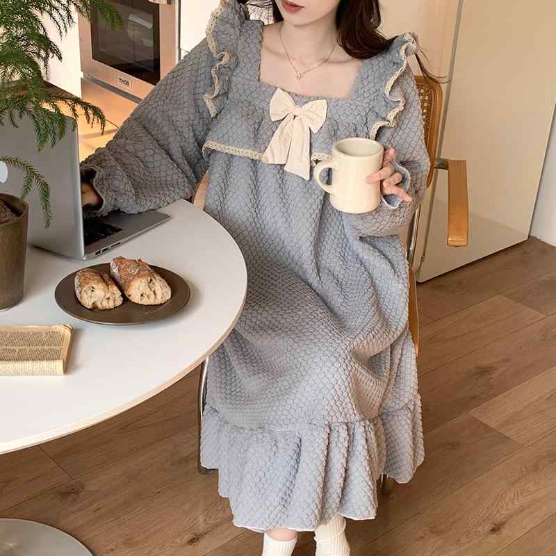 パジャマ レディース 秋冬 フランネル フリース 厚手 裏起毛 保温 パジャマワンピース ルームウェア レ..