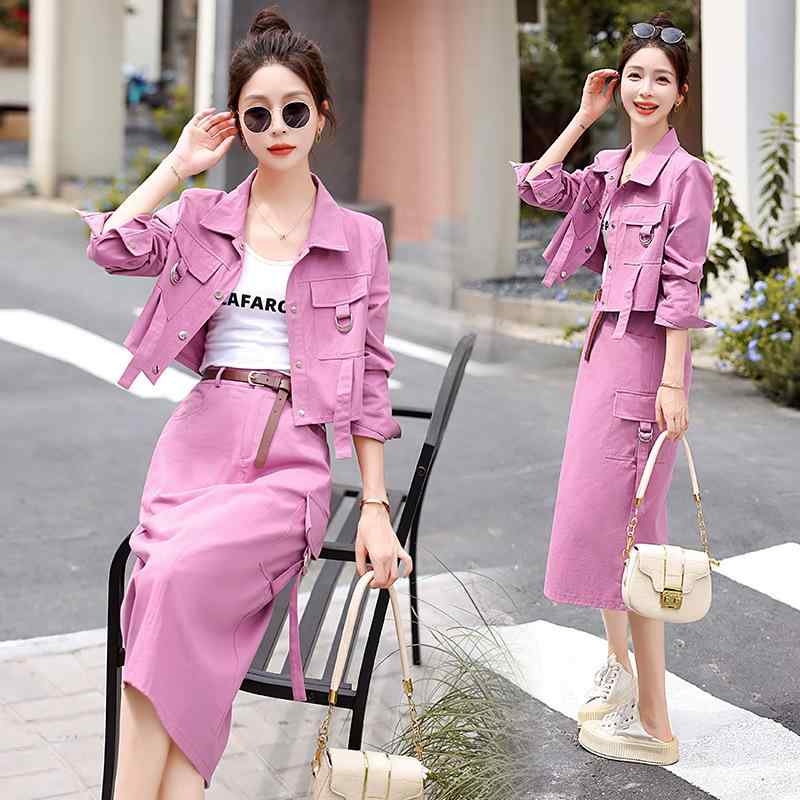 デニム セットアップ レディース 秋冬 ショート丈 アウター ミニ丈 スカート おしゃれ トレンド カジュ..