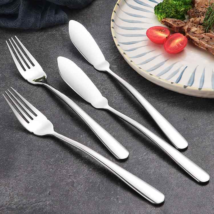 カトラリー 304ステンレス鋼 バターナイフ フィッシュナイフ フィッシュフォーク 西洋料理 ホテル レス..