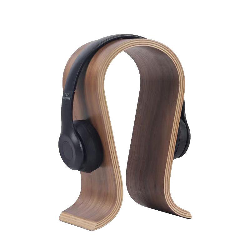 ヘッドホンスタンド レトロ ビンテージ 木製 木目調 シンプル スタイリッシュ ヘッドホンホルダー 置物..