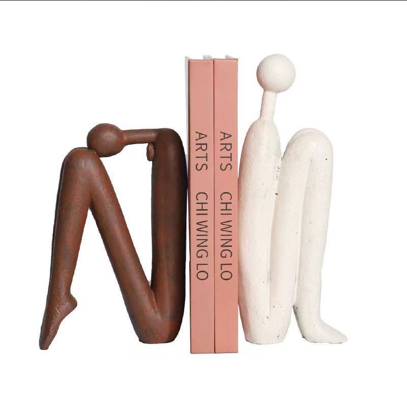 ブックエンド レジン 樹脂 抽象 人物 オブジェ シンプル モダン スタイリッシュ オフィス 書斎 リビン..
