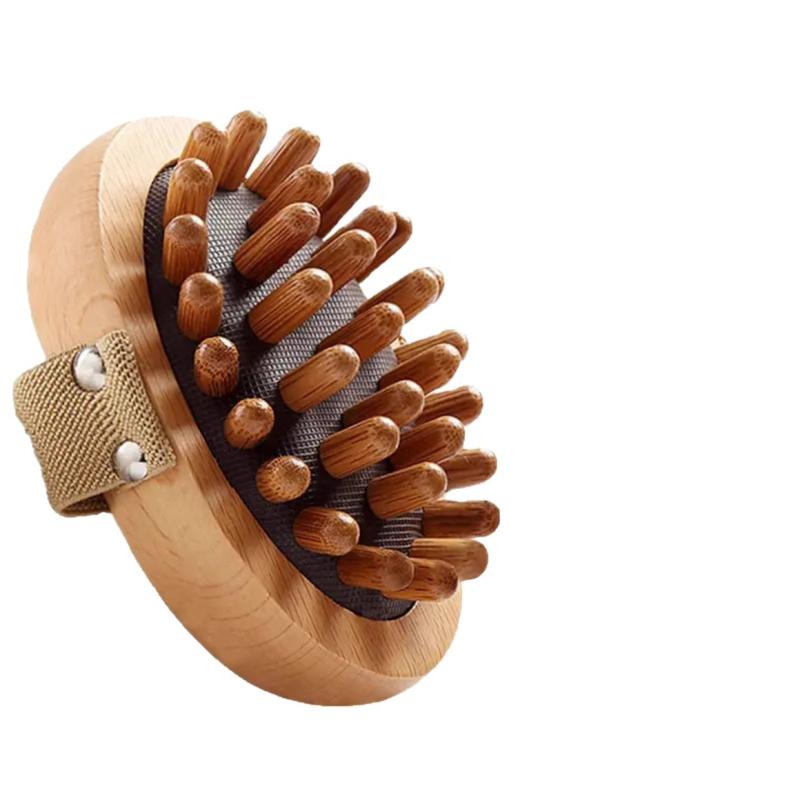 マッサージブラシ 経絡ケア 刮痧 グアシャ コーム 腹部 太もも 脚 全身 ほぐし 血行促進 むくみ ブナ材..