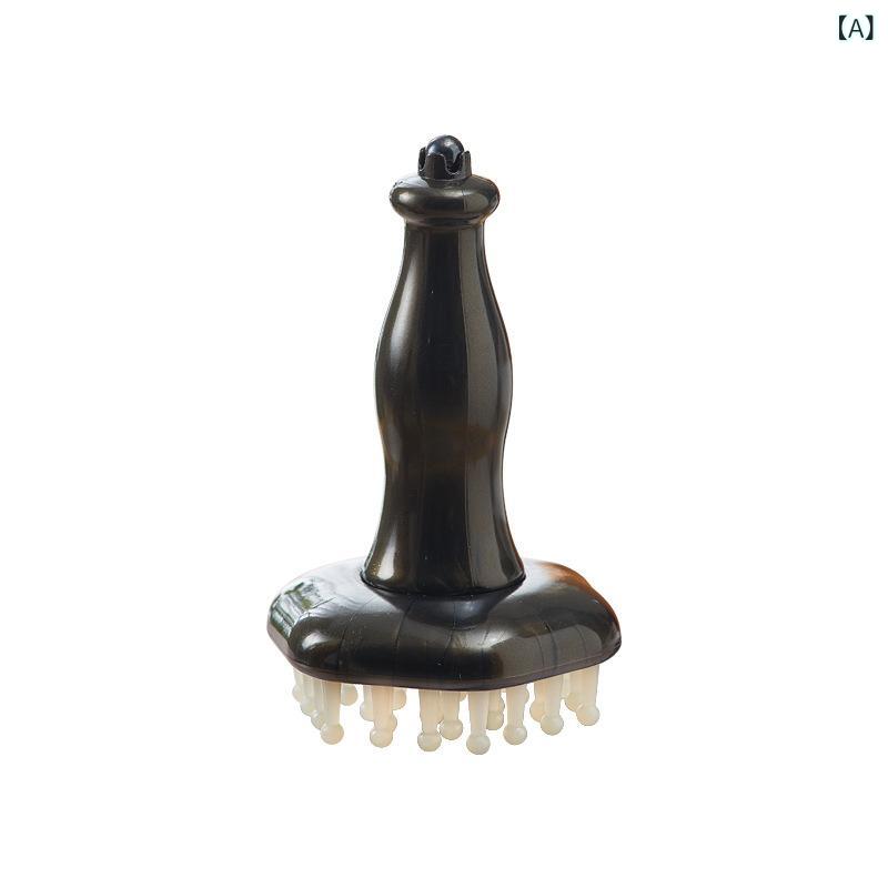 マッサージブラシ 高級感 磁気療法 手持ち式 弾力素材 腹部 脚 全身 経絡 かっさ ツボ押し 疲労回復 血..