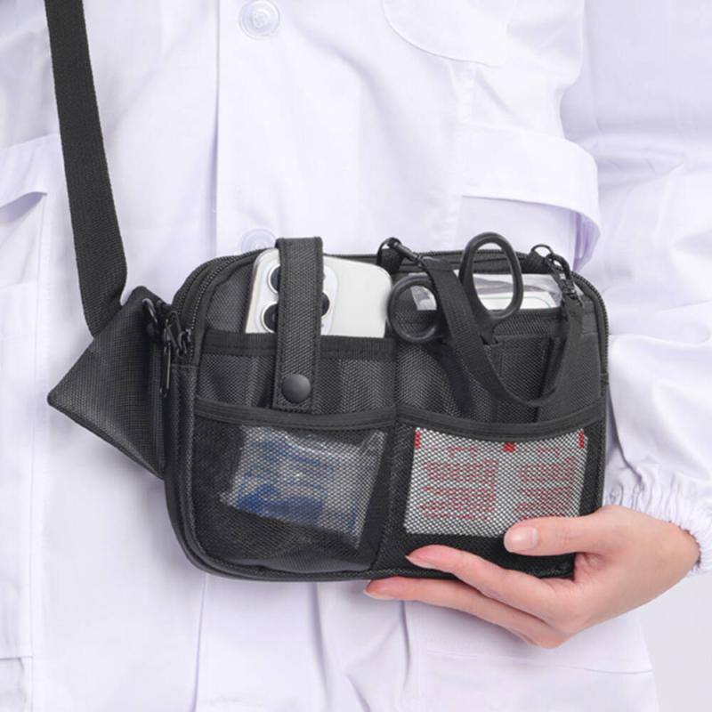 ウエストポーチ ユニセックス 多機能 ナースバッグ 医療従事者用 携帯 ツールバッグ 作業用 オックスフ..