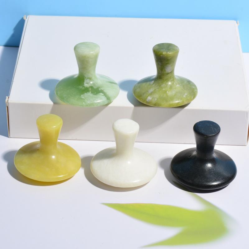 マッサージ器 顔用 岫玉 天然石 ジェード 美顔器 フェイシャルケア スキンケア マッシュルーム型 きの..